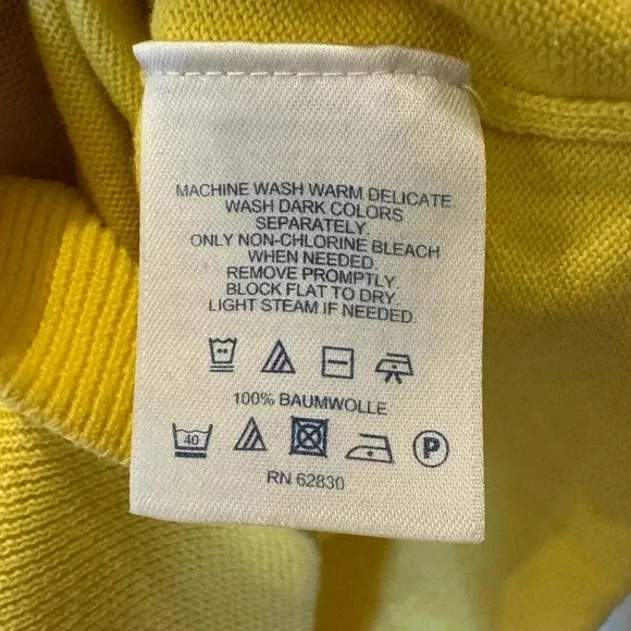 Lands End Women's yellow Crew Neck Sweater size medium petite - Picture 5 of 8